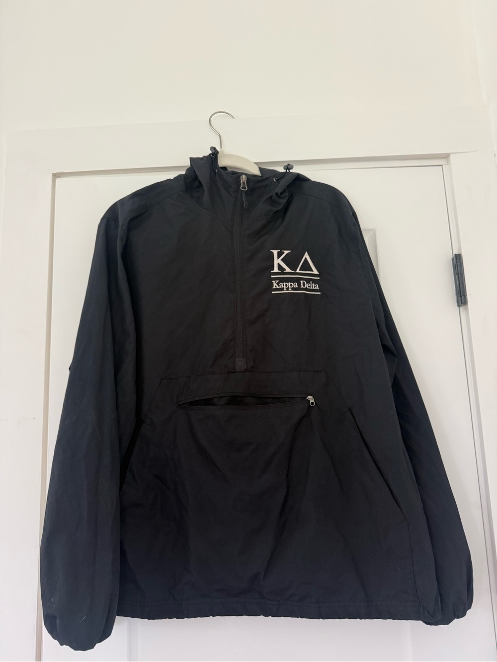 Black Windbreaker Jacket with Hood